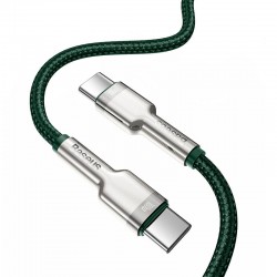 Καλώδιο Φόρτισης Baseus Cafule Metal Braided Type-C to Type-C 100W 2m (CATJK-D06) Green 
