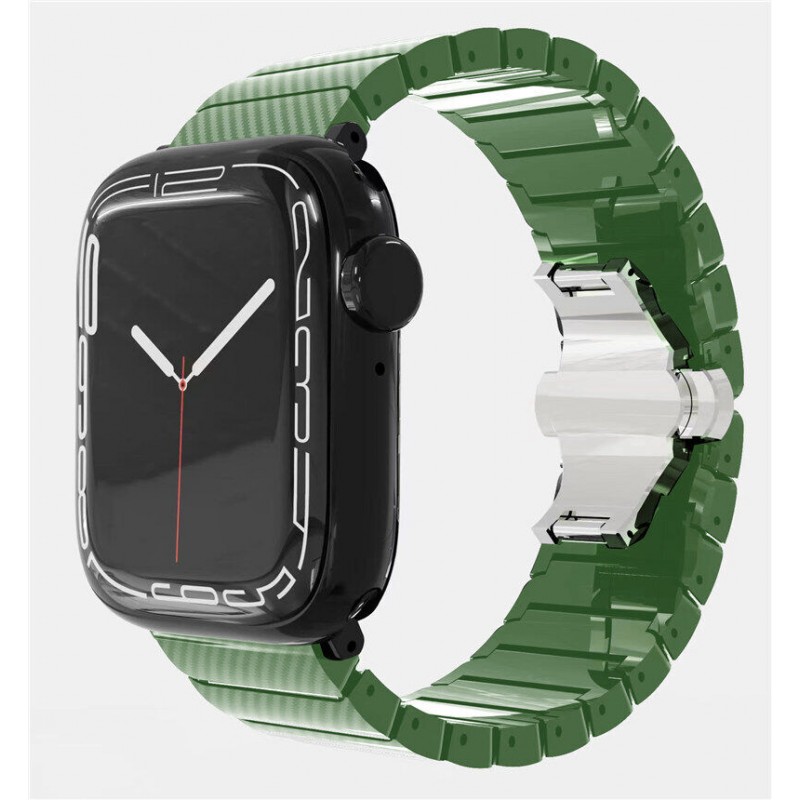 Ανταλλακτικό λουράκι QuickFit Carbon Apple Watch 1/2/3/4/5/6/SE/7/8 (42/44/45/49mm) Green