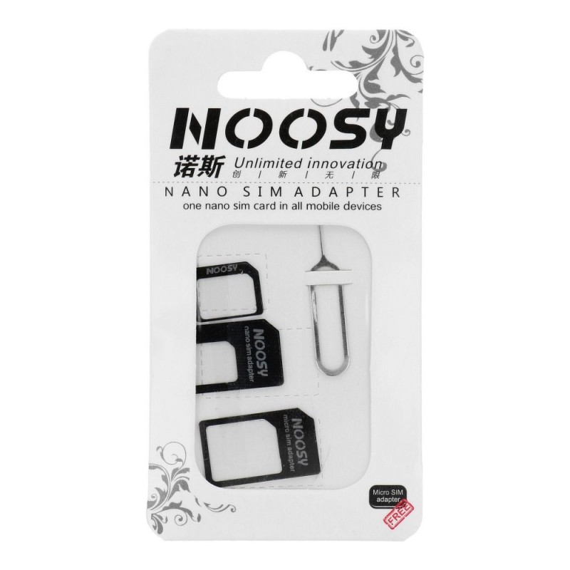 Αντάπτορας NOOSY 3in1 Set Nano SIM/Micro, Micro Sim and Nano/Sim Black