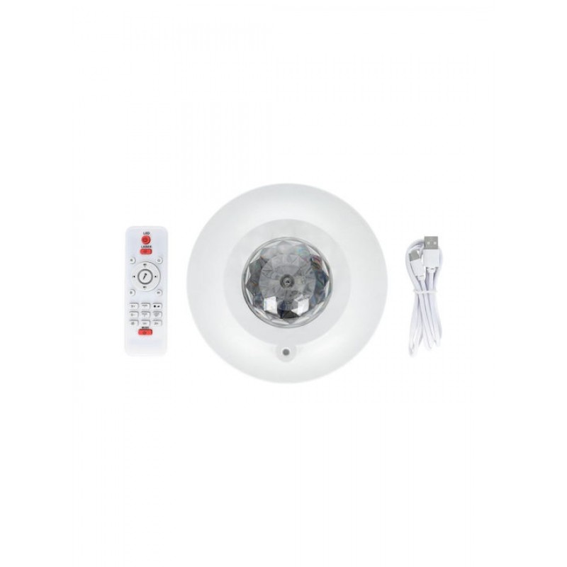  Διακοσμητικό Φωτιστικό Bluetooth Ηχείο με Φωτισμό RGB Party Light & Remote White 