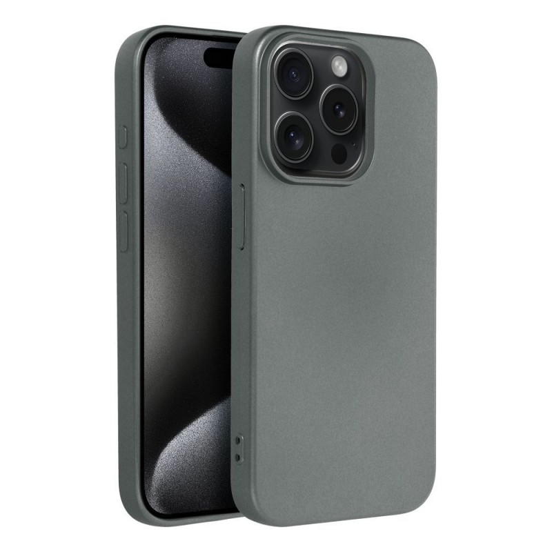 Θήκη Metallic Back Cover Apple iPhone 15 Pro Max (6.7") Grey