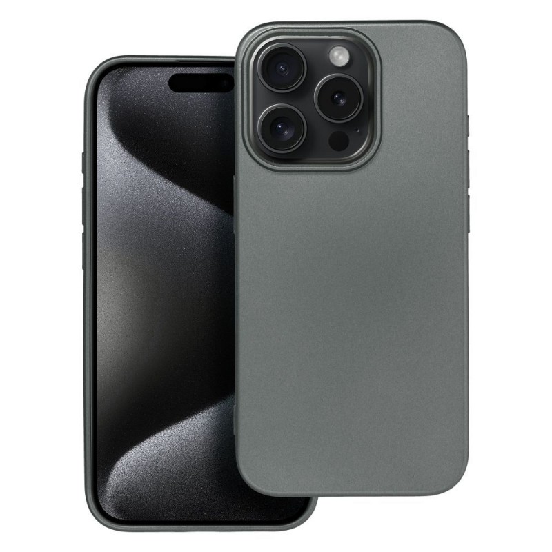 Θήκη Metallic Back Cover Apple iPhone 15 Pro Max (6.7") Grey