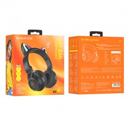 Ακουστικά Bluetooth Borofone B018 Cat Ear Headphones Black