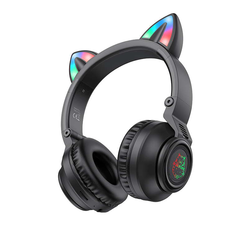 Ακουστικά Bluetooth Borofone B018 Cat Ear Headphones Black