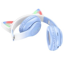 Ακουστικά Hoco Bluetooth  Cat Ear W42 Headphones Crystal Blue