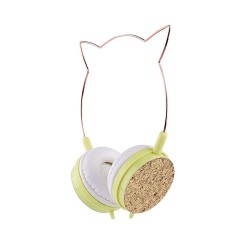 Ακουστικά Handsfree Cat Ear YLFS-22 Wired Jack 3.5mm Headphones Gold