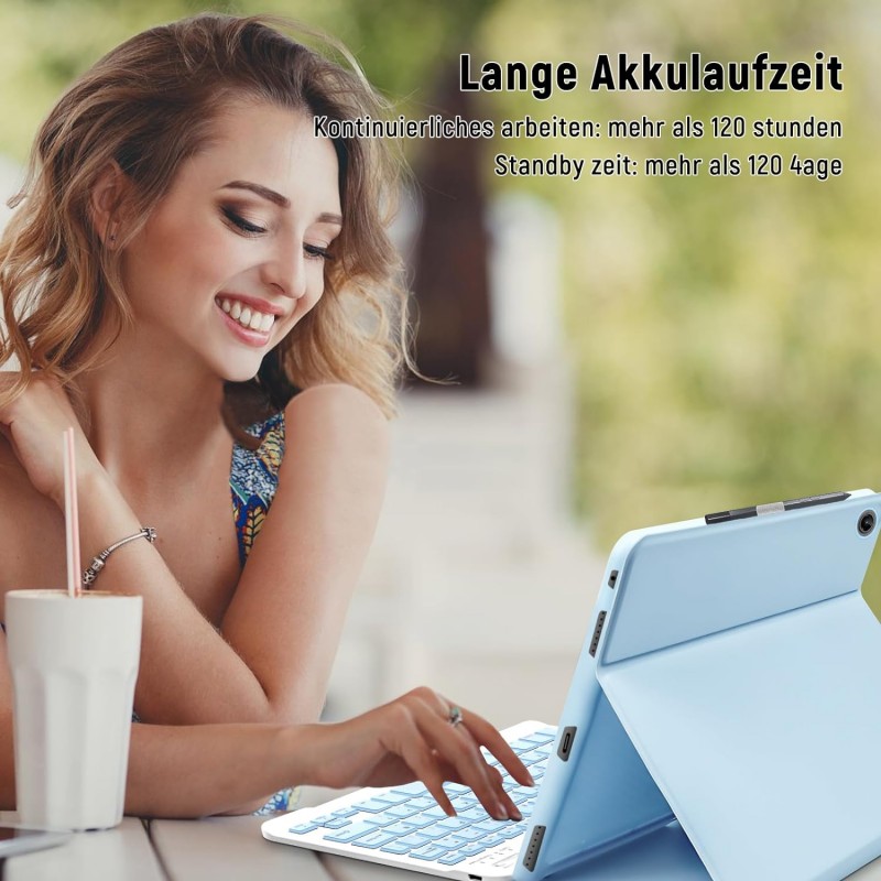 Θήκη & Πληκτρολόγιο Lenovo Tab M10 Plus 3rd Gen 10.6” Light Blue
