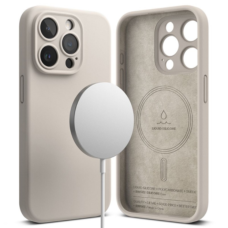 Θήκη Ringke Silicone Magnetic MagSafe Apple iPhone 16 Pro Max (6.9") Stone