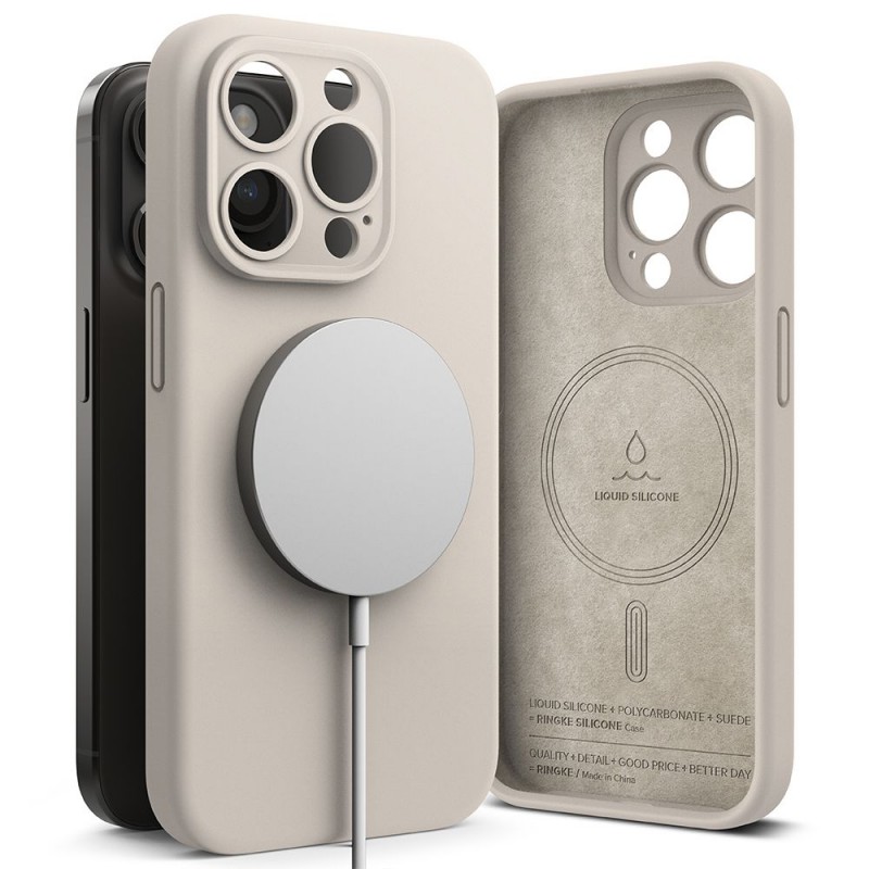 Θήκη Ringke Silicone Magnetic MagSafe Apple iPhone 16 Pro Max (6.9") Stone