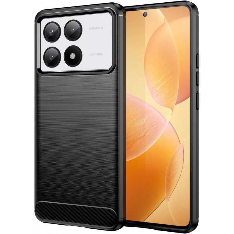 Θήκη TPU Carbon Fiber Brushed Xiaomi Poco X6 Pro 5G Black Θήκη TPU Carbon Fiber Brushed Xiaomi Poco X6 Pro 5G Black