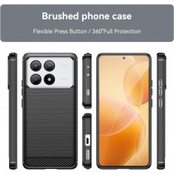 Θήκη TPU Carbon Fiber Brushed Xiaomi Poco X6 Pro 5G Black Θήκη TPU Carbon Fiber Brushed Xiaomi Poco X6 Pro 5G Black