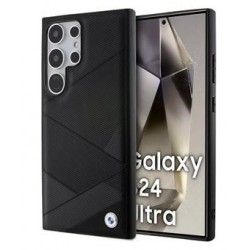 Θήκη BMW Signature Leather Metal Logo Case Samsung Galaxy S24 Ultra S928 Black