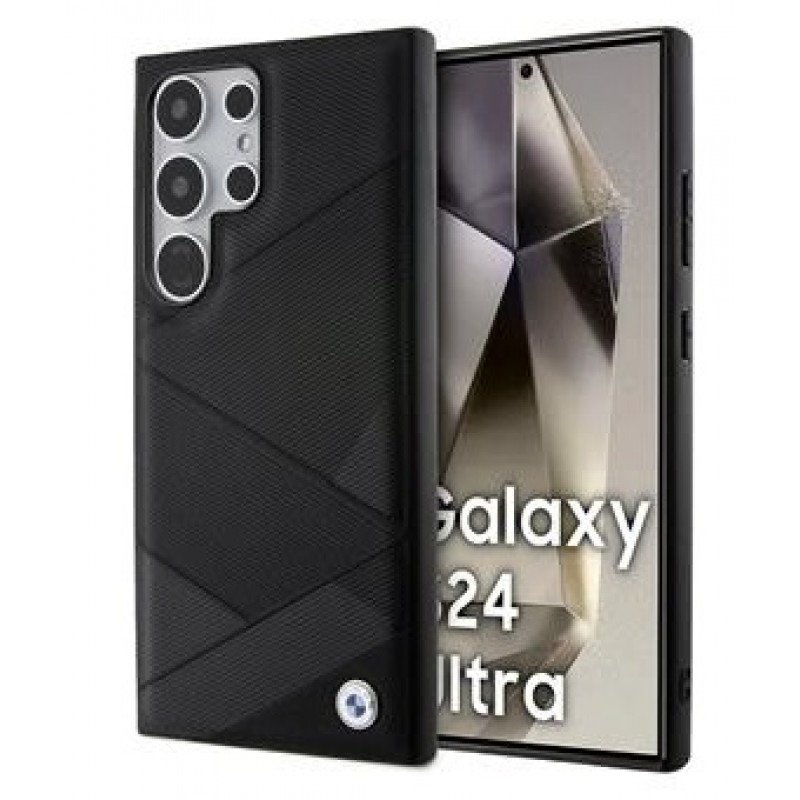Θήκη BMW Signature Leather Metal Logo Case Samsung Galaxy S24 Ultra S928 Black
