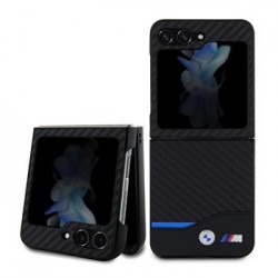 Θήκη BMW PU Carbon Blue Line Case Samsung Galaxy Z Flip5 5G SM-F731 Black