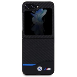 Θήκη BMW PU Carbon Blue Line Case Samsung Galaxy Z Flip5 5G SM-F731 Black