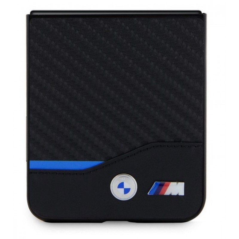 Θήκη BMW PU Carbon Blue Line Case Samsung Galaxy Z Flip5 5G SM-F731 Black