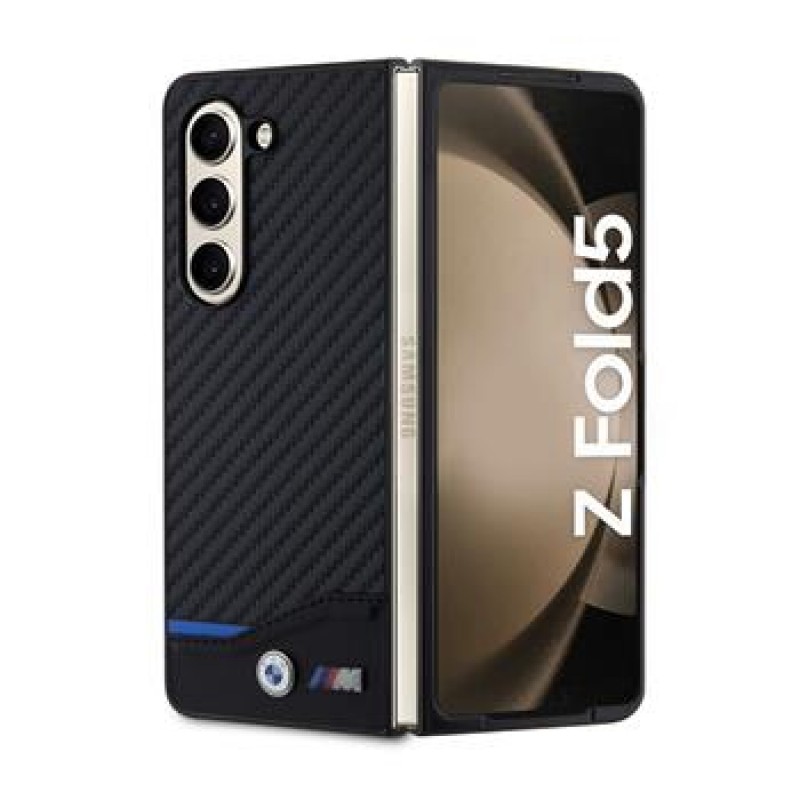 Θήκη BMW PU Carbon Blue Line Case Samsung Galaxy Z Fold5 5G SM-F946 Black