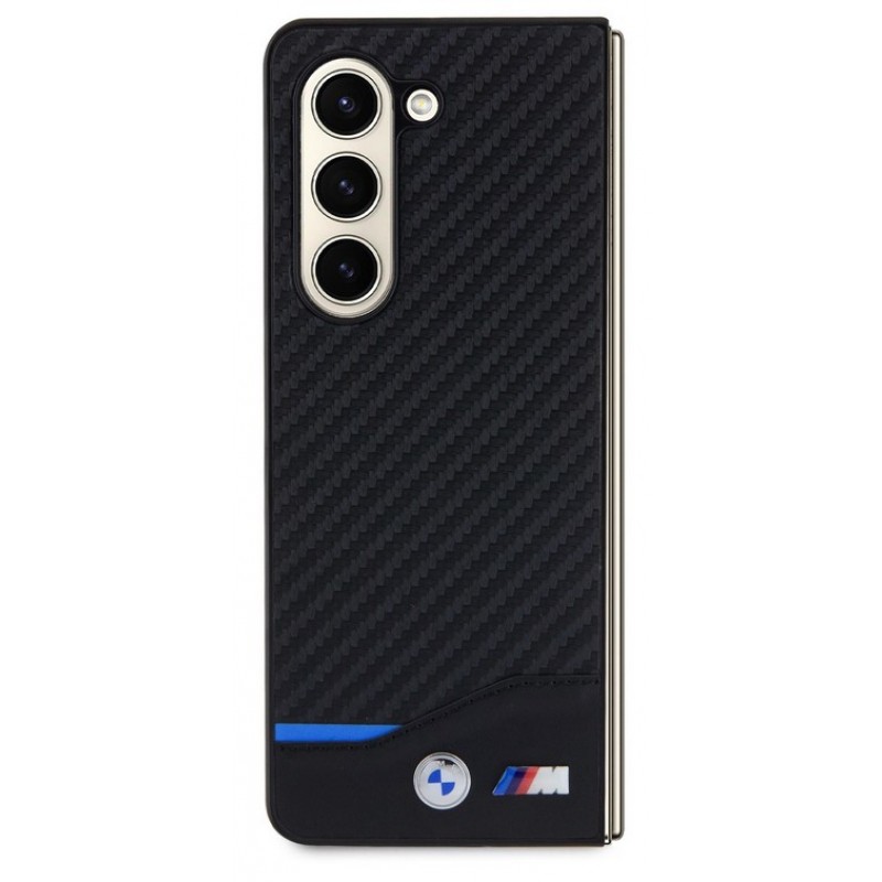 Θήκη BMW PU Carbon Blue Line Case Samsung Galaxy Z Fold5 5G SM-F946 Black