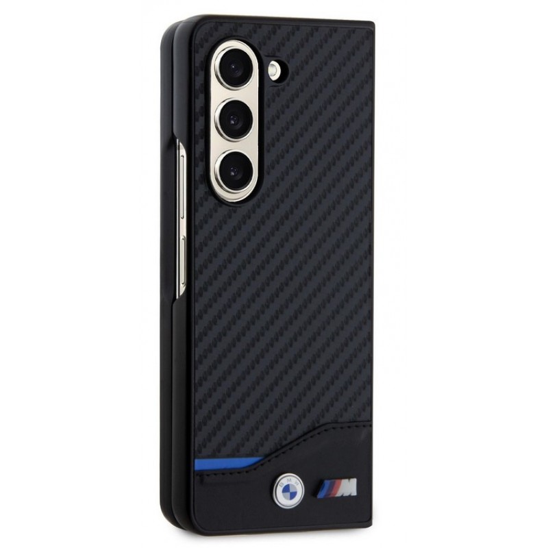 Θήκη BMW PU Carbon Blue Line Case Samsung Galaxy Z Fold5 5G SM-F946 Black