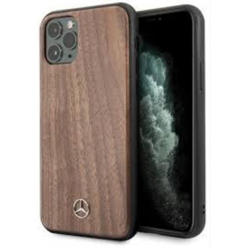 Θήκη Mercedes-Benz Wood Line Rosewood  Hardcase Apple iPhone 11 Pro Max (6.5") (MEHCN65VWOBR) Brown 