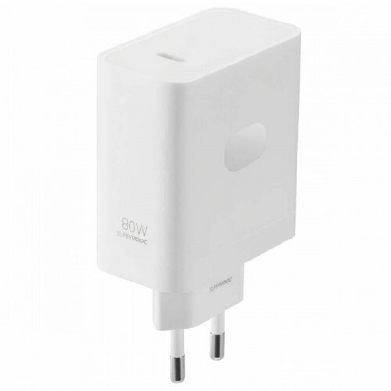 Φορτιστής Ταξιδίου OnePlus Warp Wall Quick Charge 80W Supervooc GaN White (Only Adapter Original Bulk)