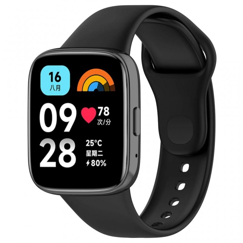 Ανταλλακτικό λουράκι Xiaomi Redmi Watch 3 Active / Lite Silicone Black Ανταλλακτικό λουράκι Xiaomi Redmi Watch 3 Active / Lite Silicone Black