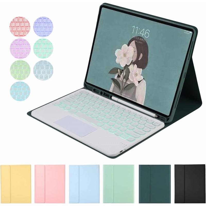Θήκη Πληκτρολογίου/ Υποδοχή Γραφίδας & Keyboard QWERTY with TouchPad  Samsung Galaxy Tab S7/S8/S9/S9 FE 11" SM-X710/X716B Black 