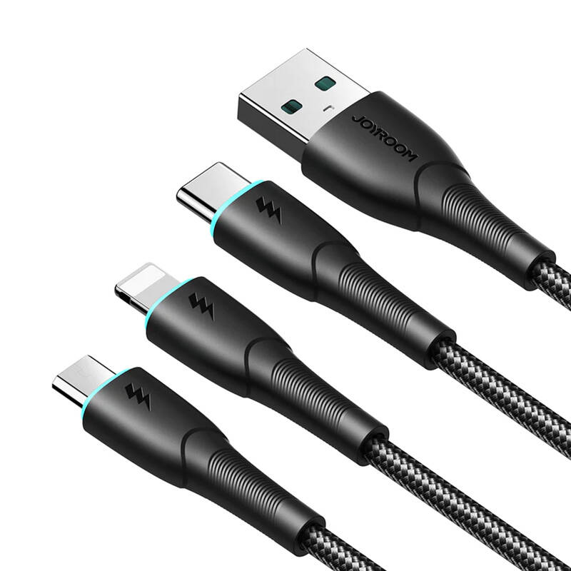 Καλώδιο Joyroom USB 3in1 USB-C/Lightning/Micro USB 1.2m Black