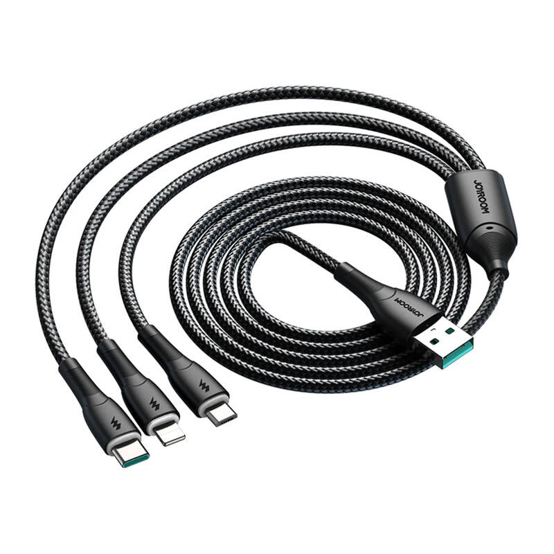 Καλώδιο Joyroom USB 3in1 USB-C/Lightning/Micro USB 1.2m Black