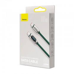 Καλώδιο Baseus Display Braided Type-C to Type-C 100W 1m Green (CATSK-B06)