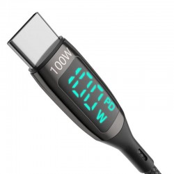 Καλώδιο BlitzWolf Display Braided Type-C to Type-C 100W 1.8m Green (BW-TC23)