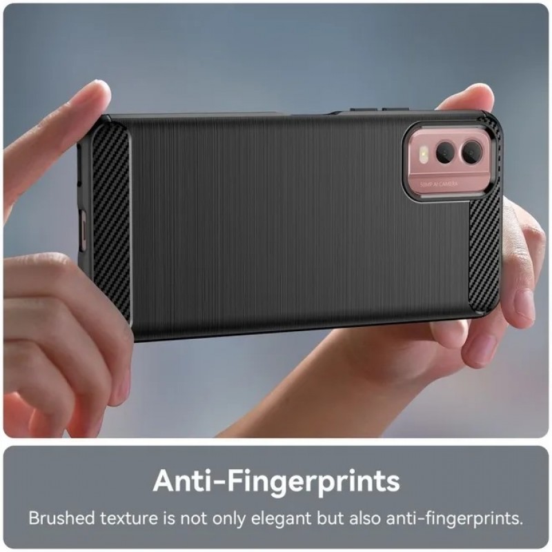 Θήκη TPU Carbon Fiber Brushed Nokia C32 Black Θήκη TPU Carbon Fiber Brushed Nokia C32 Black