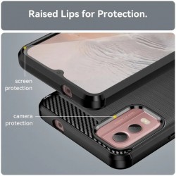 Θήκη TPU Carbon Fiber Brushed Nokia C32 Black Θήκη TPU Carbon Fiber Brushed Nokia C32 Black