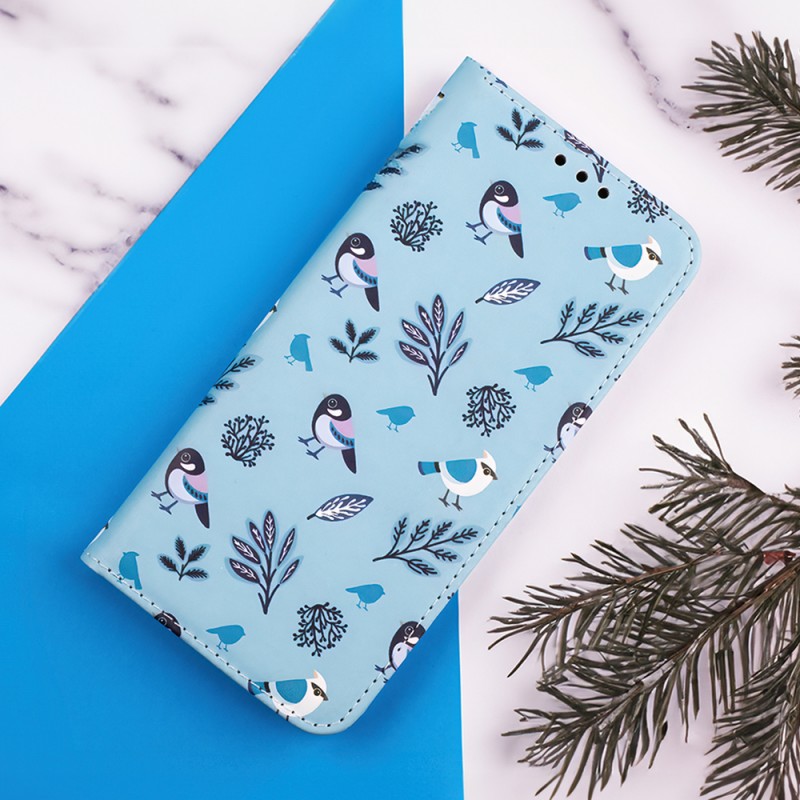 Θήκη Book Smart Trendy Winter Birds Motorola Moto E13 Blue