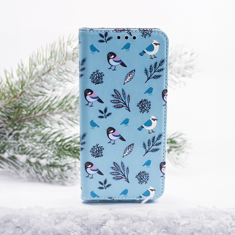 Θήκη Book Smart Trendy Winter Birds Motorola Moto E13 Blue