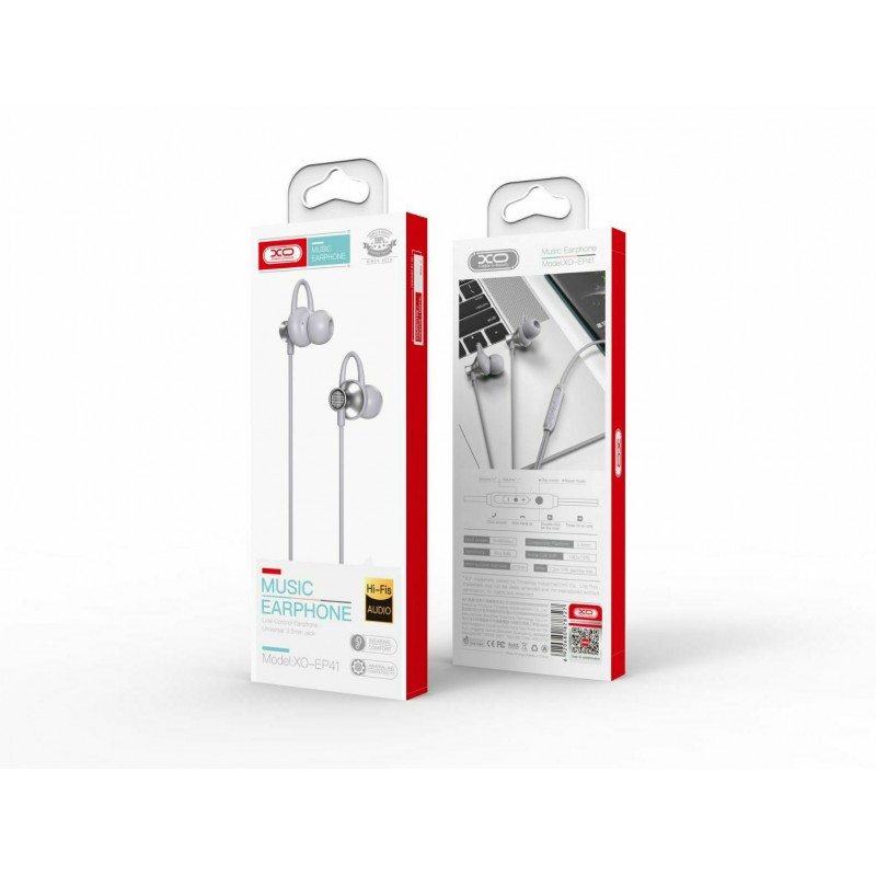Ακουστικά Handsfree XO EP41 Jack 3,5mm Grey