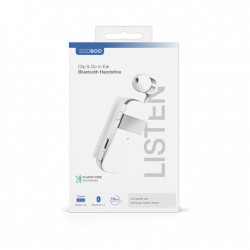 Ακουστικό Bluetooth Egoboo Clip+Go In-ear Bluetooth Handsfree White