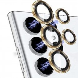 Γυαλί Προστασίας Eagle Eye Camera Lens with Metal Ring  and Positioning Plate Samsung Galaxy S24+ s24 FE SM-S926 Tempered Glass 9H AntiCrash / AntiShock  Gold