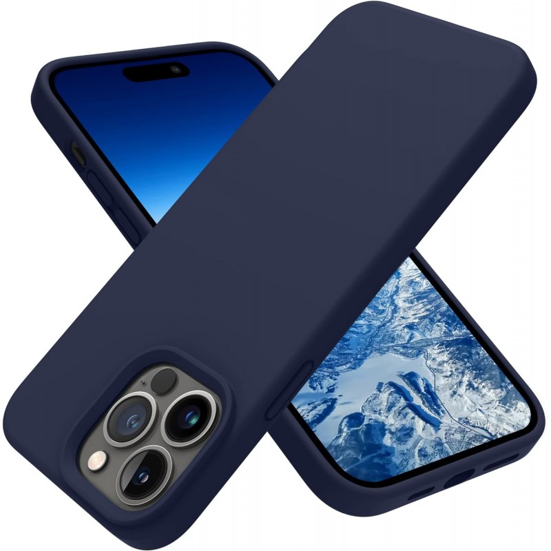 Θήκη Real Smooth Silicone Apple iPhone 14 Pro (6.1") Midnight Blue