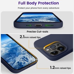 Θήκη Real Smooth Silicone Apple iPhone 14 Pro (6.1") Midnight Blue
