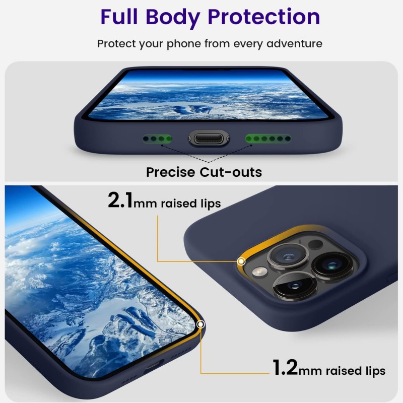 Θήκη Real Smooth Silicone Apple iPhone 14 Pro (6.1") Midnight Blue