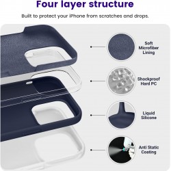 Θήκη Real Smooth Silicone Apple iPhone 14 Pro (6.1") Midnight Blue