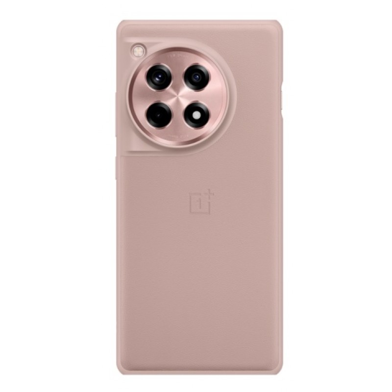 Θήκη Fully Covered in Plain Leather Bumper Cover OnePlus 12R Pink (Original)