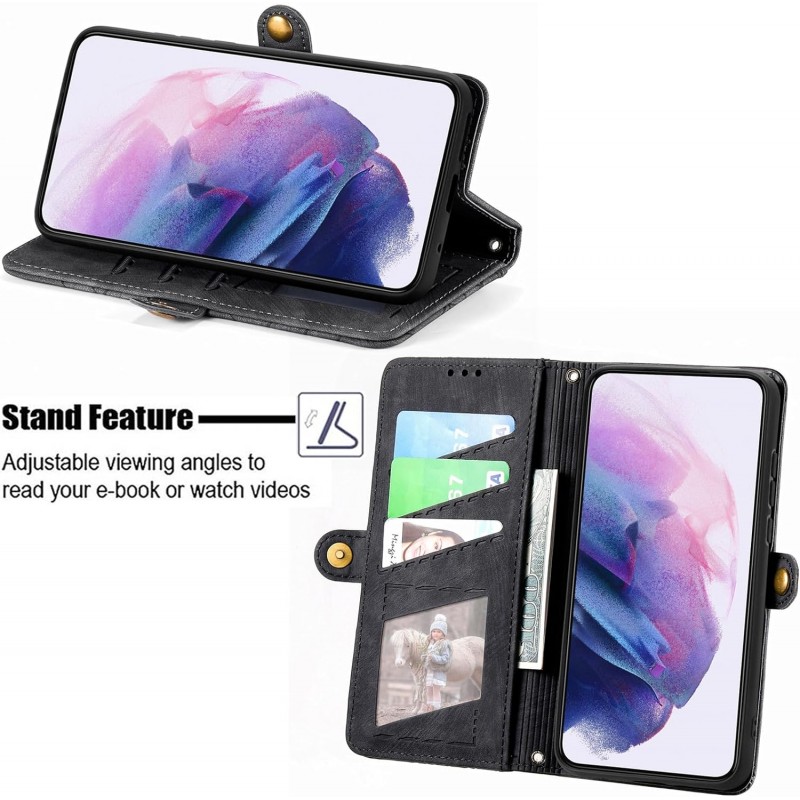 Θήκη Book Leather Geometric Pattern iPhone 15 Plus (6.7") Black