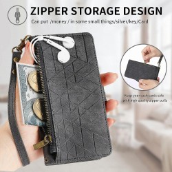 Θήκη Book Leather Geometric Pattern iPhone 15 Plus (6.7") Black