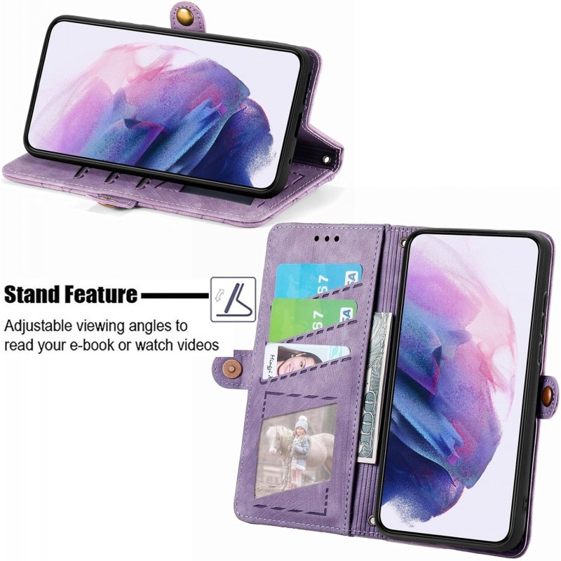 Θήκη Book Leather Geometric Pattern iPhone 15 (6.1") Purple
