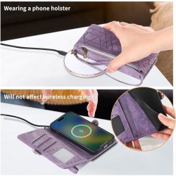 Θήκη Book Leather Geometric Pattern iPhone 15 (6.1") Purple