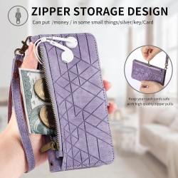 Θήκη Book Leather Geometric Pattern iPhone 15 (6.1") Purple