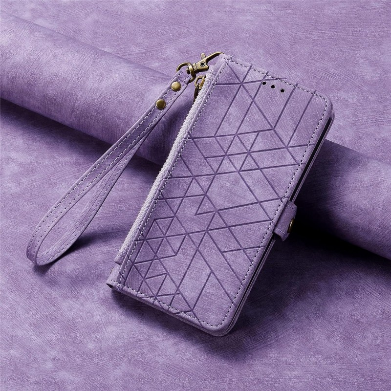 Θήκη Book Leather Geometric Pattern iPhone 15 (6.1") Purple