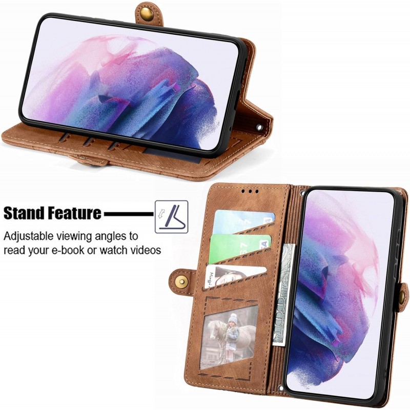 Θήκη Book Leather Geometric Pattern iPhone 15 (6.1") Brown